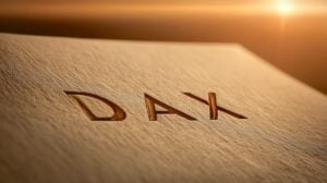 brand logo, exact lettering, readable text, no altered letters, no extra characters, text accuracy "DAX" in brown letters on a beige-gold background --chaos 15 --ar 16:9 --raw --sref https://s.mj.run/TG8fgjtkEyA https://s.mj.run/ugkoHFMl-bc --stylize 450 --weird 71 --v 7 Job ID: 0c78eb6e-5787-4ed3-81ab-226646e574f3